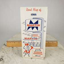 Martin Service Station Map of Iowa 1971 - Vintage Folding Rand McNally picture