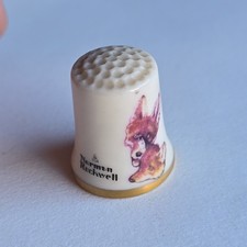Vintage Gorham Norman Rockwell Nature Friends Deers Fine China Thimble picture