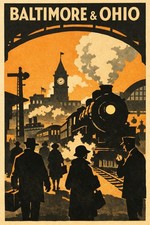 🚂 Baltimore & Ohio Railway Retro Poster - 24x36” - Premium Gallery Print picture