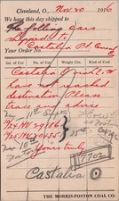1916 Cleveland OH Postcard to Peacock Coal Co Columbus Morris-Poston Coal Co picture