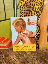 VINTAGE C. 1940 REX SALVINE STORE DISPLAY SIGN BURN CREAM MEDICINE PHARMACY RARE picture