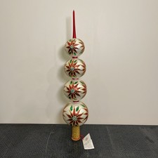 Christopher Radko 1997 NEW White Winter Blossom Finial Tree Topper Poinsettia 19 picture