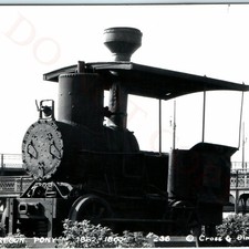 c1950 Oregon Pony 1862 First Steam Locomotive Union Station Portland RPPC PC picture