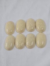 Set of 8 Speckled Cream Beige Ceramic Oval Cabochons Decorative Tiles Craft picture
