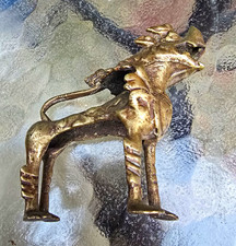 Brass Chinese Guardian Lion Foo Dog Figurine Figure Collectible picture