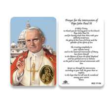 His Holiness Pope John Paul II - Plastic stock Holy Card RCC77E picture