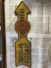 Rare Frank A. Ubel Jeweler Optician St Paul MN Painted Tin Advertising Sign picture