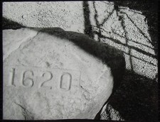 VINTAGE Magic Lantern Slide THE PLYMOUTH ROCK  C1930 PHOTO USA MASSACHUSETTS picture
