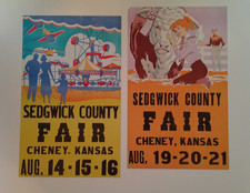 *c.1960s ORIGINAL SEDGWICK COUNTY / CHENEY, KANSAS FAIR CARDBOARD POSTERS* picture