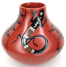 VTG 1950s Manuel Olivas Mata Ortiz Red & Black Paquime Pottery Jar New Arrival picture