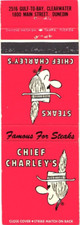 Chief Charley's Clearwater Dunedin FL Vintage Matchbook Cover 1970s picture