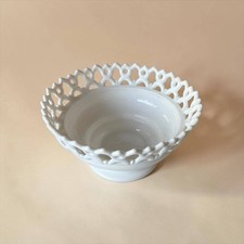 Westmoreland Doric Lace Milk Glass Bowl | White Footed Lace Bowl | Milk Glass picture