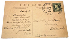 1911 NORTHERN PACIFIC MISSOULA & WALLACE RPO EAST HANDLED POST CARD picture