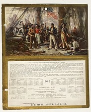 1912 Continental Fire Insurance Calendar Perry Lake Erie 1813 Historic Event picture