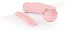New Tupperware Snap Together MEASURING SPOONS - 6 Pc Set - Pink - BPA Free picture