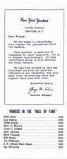 VERY RARE 1958 “The Yankees Over The Years”featuring RUTH,GEHRIG & DIMAGGIO picture