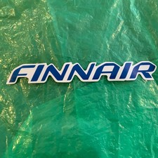 FINNAIR  CUT TO SHAPE LOGO DECAL STICKER Finland AIRLINES  6.5” x 1” picture