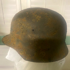 WWII German Steel Military Helmet Stahlhelm with Liner, Relic Condition picture