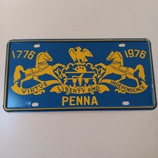 Scarce 1976 Pennsylvania Bicentennial Booster License Plate picture