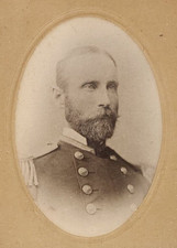 Antique 1800s Cabinet Card Portrait Of Prestigious Looking High Ranking Soldier picture