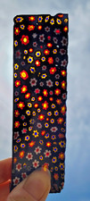 Millefiori BLACK MULTI CHIPPED Italian Venetian Flower Glass Rough 1.16# picture