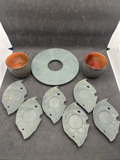 Vintage Teavana Tea Warmer Set w/ 2 Japanese Ceramic Cups & 6 Leaf Coasters picture