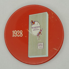 Vintage 1968 Kleenex Tissues 1928 History Advertising Litho Pinback Button picture