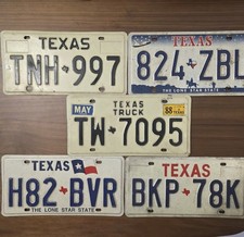 Vintage Texas License Plates Lot Of 5 picture