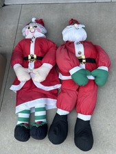 Vtg Lillian Vernon Santa & Mrs Claus Christmas Life Size Plush Figure 5 feet picture