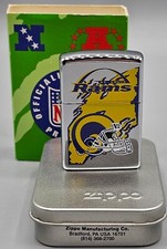 VINTAGE 1997 NFL St Louis L.A. RAMS Chrome Zippo Lighter #461, NEW in PACKAGE  picture