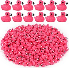 100 Pcs Mini Resin Flamingo Ducks Pink Flamingo Figurine Tiny Animal Figures picture