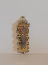 Vtg 24k Gold Plated And Silver Jerusalem Mezuzah. 5