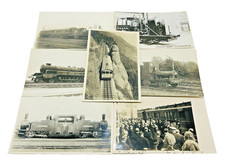 7 UK International Railroad RPPC Postcard Lot LMS Turbine Ffestiniog GWR B&O picture