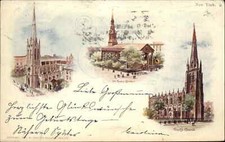 New York City Churches Used 1900 Pioneer Postcard Patriographic #9 Postcard picture