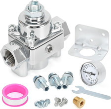 12-803 Adjustable Fuel Pressure Regulator with Gauge, Compatible with Holley and picture