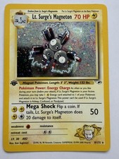 Lt. Surge's Magneton - 8/132 - Pokemon Gym Heroes 1st Edition Holo Rare NM picture