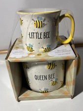 MOMMY AND ME Mug Set Matching Queen Bee Little Bee Baby Shower 1st Birthday New picture