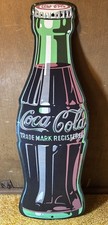 Vintage 1990s Coca Cola Metal Sign 40in Tall 12.1/4in  Wide-Used Good Cond. picture