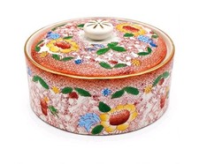 Vintage Tashiro Shoten Japan Porcelain Floral Trinket Powder Box Elephant Mark picture