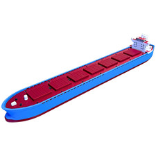 Modern Cargo Ship Model - 10-Inch Bulk Carrier Replica - Maritime Industry picture