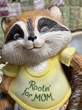 Hallmark 1981 Vintage CERAMIC PLANTER Rick Raccoon Rootin For Mom picture