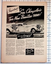 1938 Chrysler Royal Imperial Car Magazine Ad - Vintage Automobile Ephemera picture