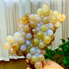 3.3LB Natural Gobi Agate Eye Hand carved grapes Crystal /Alashan, China picture