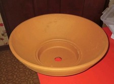 VTG ITALIAN TERRA COTTA PLANTER BOWL AGED WEATHERED PATINA 12.5 in.ACROSS Lh picture