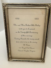 Vintage Framed Wedding Anniversary Announcement 1955 History OOAK 1930 Filigree picture