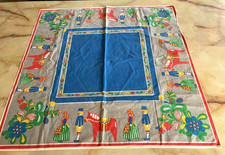 Vintage Swedish Scandinavian Folk Art Square Tablecloth-32
