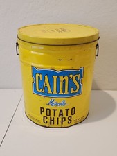 Vintage Cain's Potato Chips Can 3lb 12x14 Empty picture