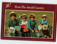Postcard Amish schoolboys, Hi From The Amish Country, Pennsylvania picture