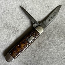 Vintage 1924-33 Remington Green Bone Equal End Jack Cigar Knife R573 picture