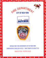 Vintage FDNY Fire Department City of New York Embroidered Patch Twin Towers NOS picture